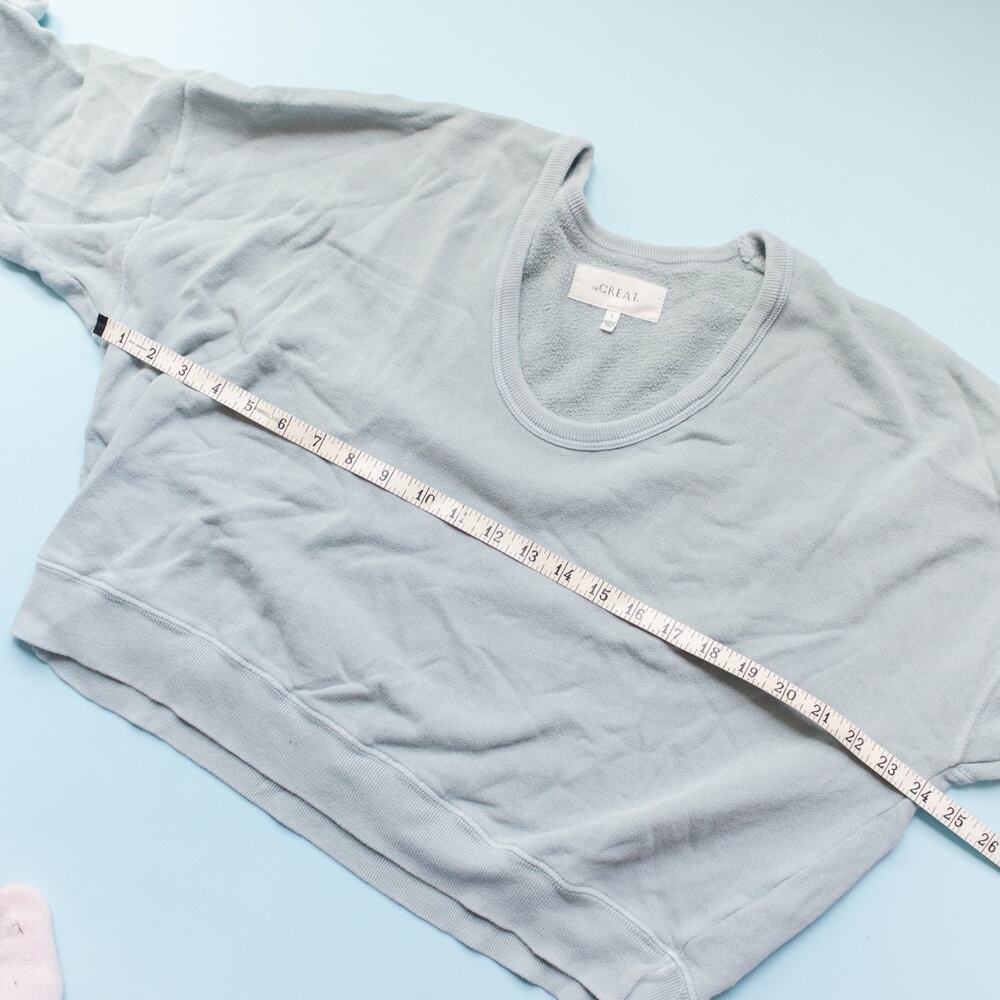 The Great Gray Green Long Sleeve Scoop U Neck Teammate Sweatshirt Size Small - Picture 5 of 7